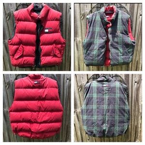Vintage Mens Tommy Hilfiger reversible Down Puffer Vest XL